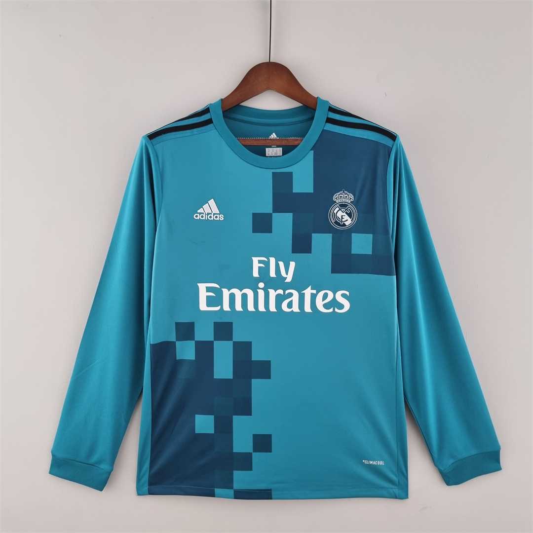 MAILLOT REAL MADRID EXTÉRIEUR 2017/2018 VERSION MANCHES LONGUES